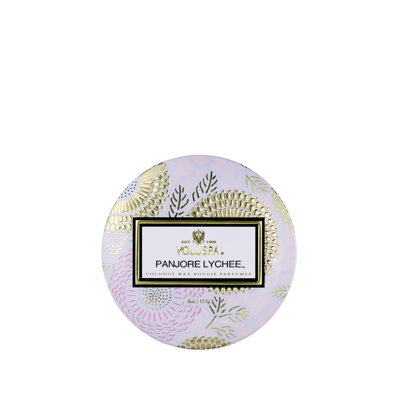 Voluspa Panjore Lychee Petite Tin Candle , 4 Ounces - Image 1